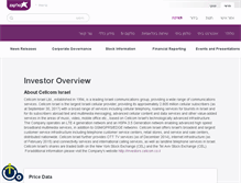 Tablet Screenshot of investors.cellcom.co.il